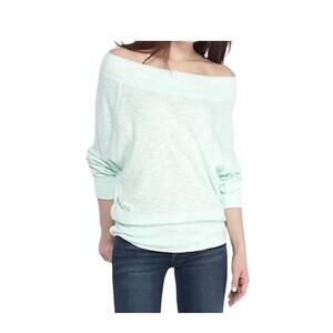 We The Free Off The Shoulder Palisade Mint Top Size Medium Beachy Vacation Coast